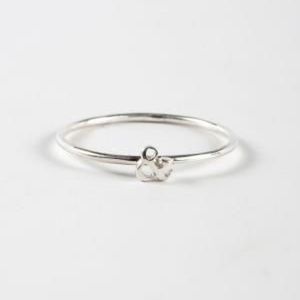 Catbird Alphabet Ring, Ampersand, Silver, size 6